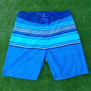 Excellent Used Condition Men's OLD NAVY Board Shorts Blue Stripe Size Large